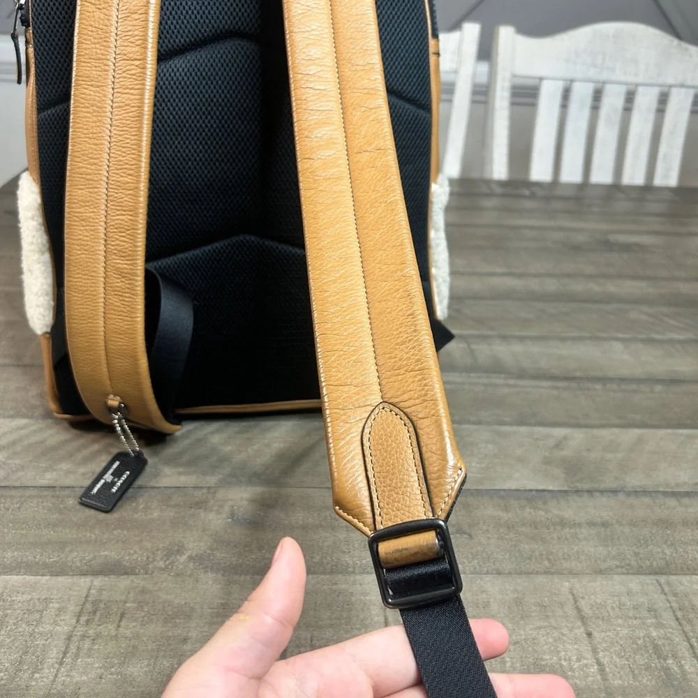 Coach Tan Shearling Motif West Backpack Style No. CE437